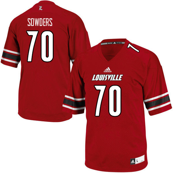 Men #70 Emmanual Sowders Louisville Cardinals College Football Jerseys Sale-Red - Click Image to Close